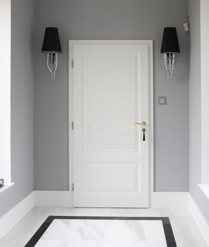 Białe drzwi drewniane wewnętrzne LW528