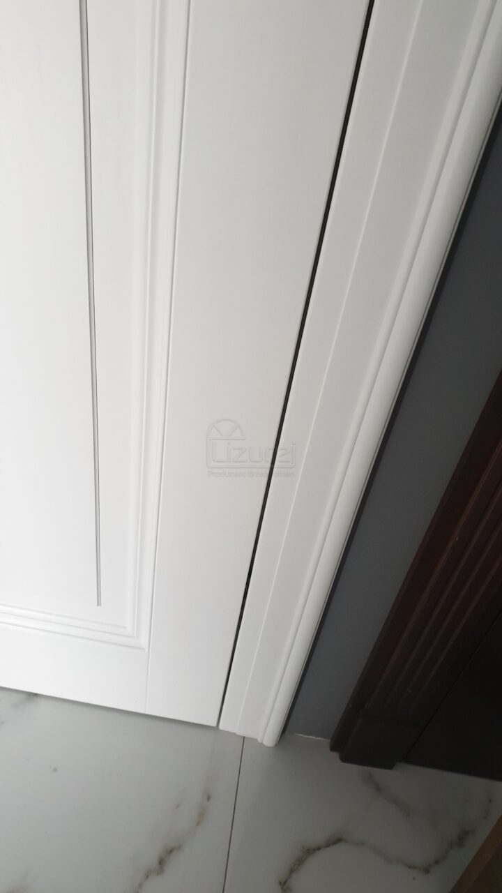Drzwi Wewnętrze Pokojowe Drewniane Białe Ukryty Zawias Lw 532